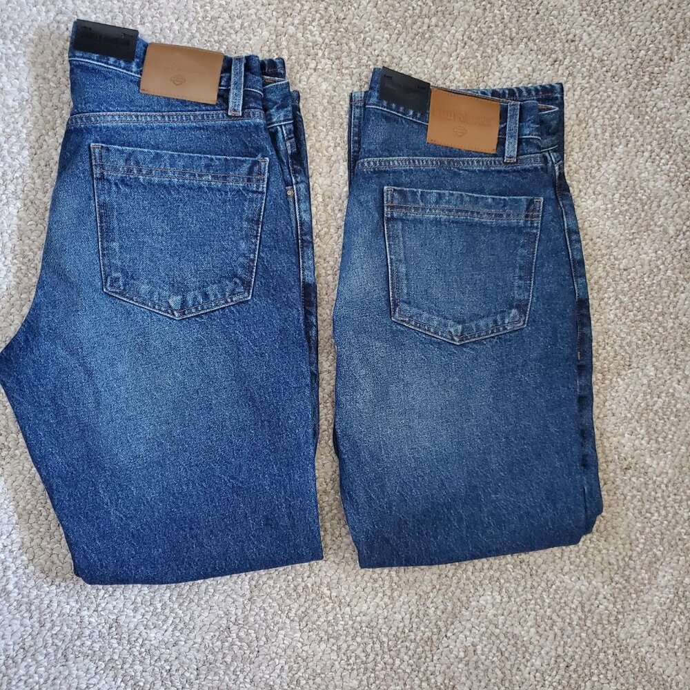 NEW: Harley-Davidson Genuine MotorClothes Bootcut Jeans Blue Denim Logo 34x32 - Picture 6 of 6